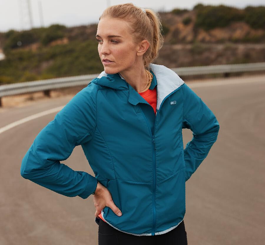 Veste Hoka One One Hybrid Run Femme - Bleu - SBZ-430578